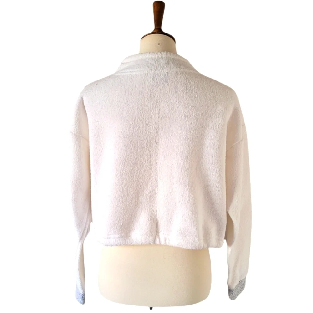 Vintage‎ - White and GrayTerry Cloth Cropped Ft. Lauderdale Zip Front Jacket